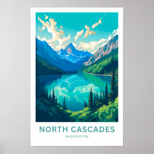 North Cascades Washington Travel Print Poster