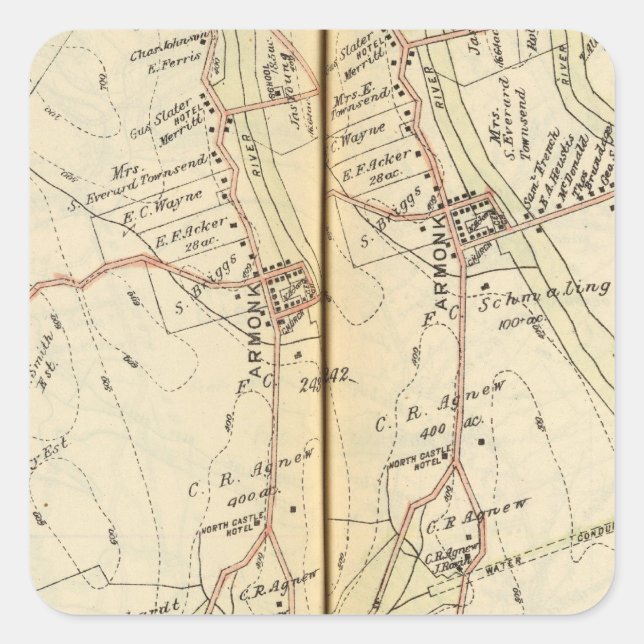 North Castle, New York 2 Quadratischer Aufkleber (Vorderseite)