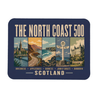 North Coast 500 Scotland Landmarks Illustration Magnet