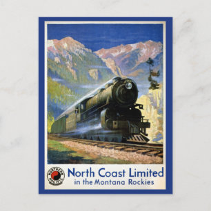 North Coast Limited Vintage-Reiseplakat restaurier Postkarte