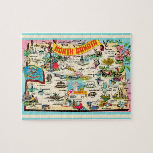 North-Dakota-8x10-Postkarten-Kartenpuzzle