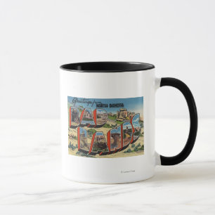 North Dakota - Badlands - Große Buchstabenszenen Tasse