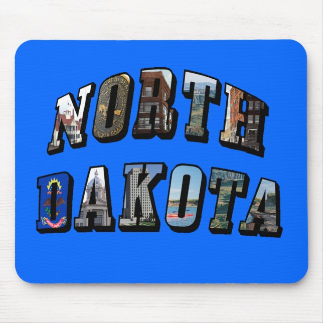 North Dakota Bildtext Mousepad (Vorne)
