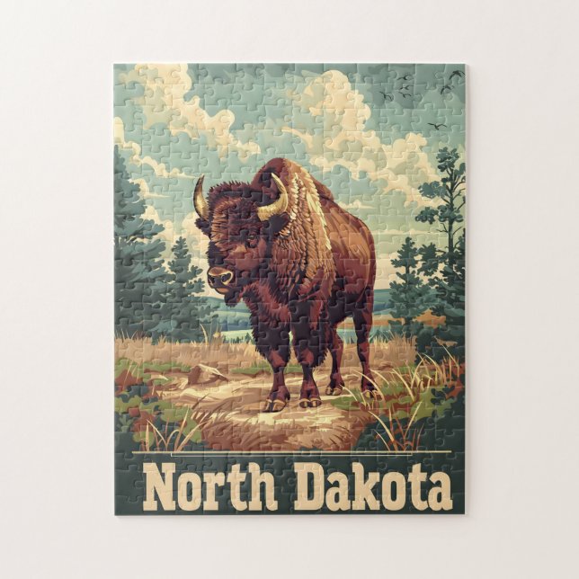 North Dakota Bison Vintag (Vertikal)