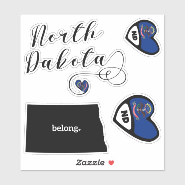 North Dakota Blatt Die Aufkleber schneiden (Blatt)