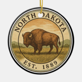 North Dakota Büffel-Gelegenheitsschmuck Keramik Ornament