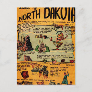 North Dakota Comic Book Postkarte
