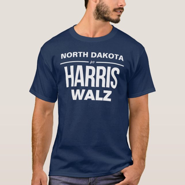 North Dakota für Harris Walz T-Shirt (Vorderseite)