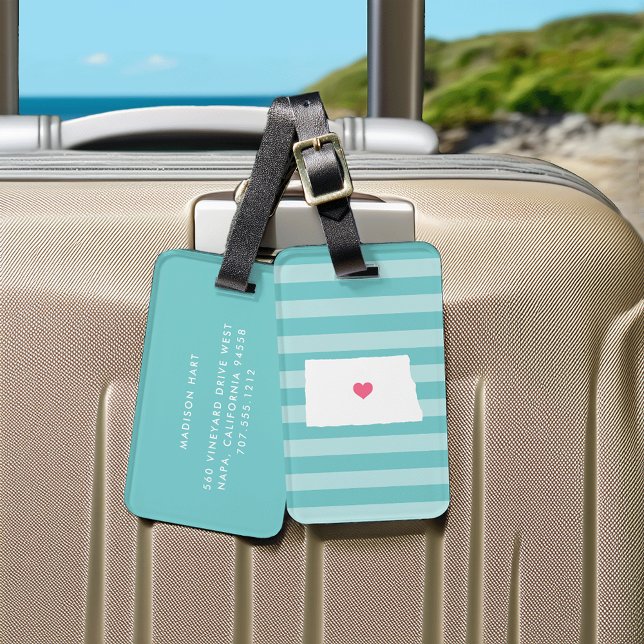 North Dakota Heart | ZUHAUSE STAAT Gepäckanhänger (Von Creator hochgeladen)