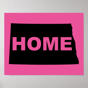 North-Dakota-Heimat-weg-von-Staat-Plakat-Schild Poster