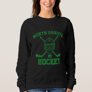 North Dakota Hockey Retro Ice Hockey Player Sport Sweatshirt