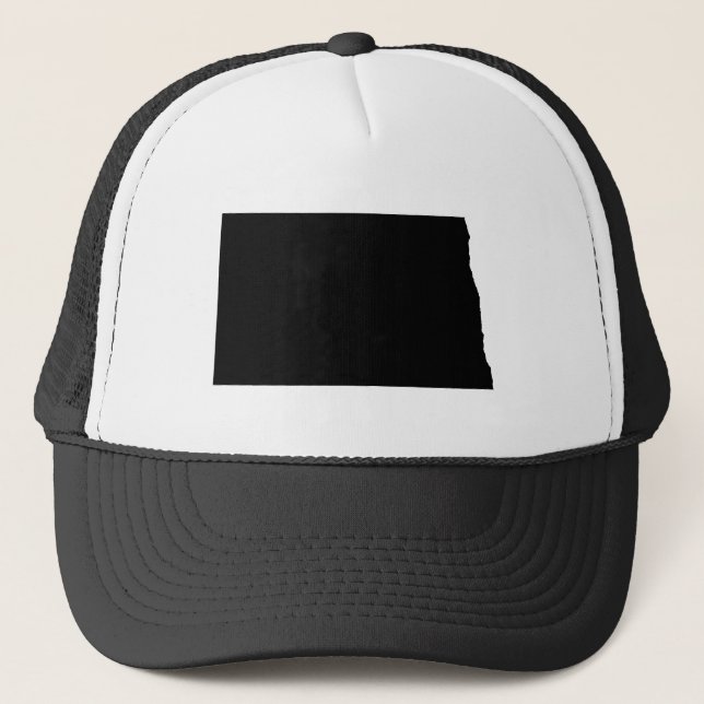 North Dakota in Schwarz und Weiß Truckerkappe (Vorderseite)