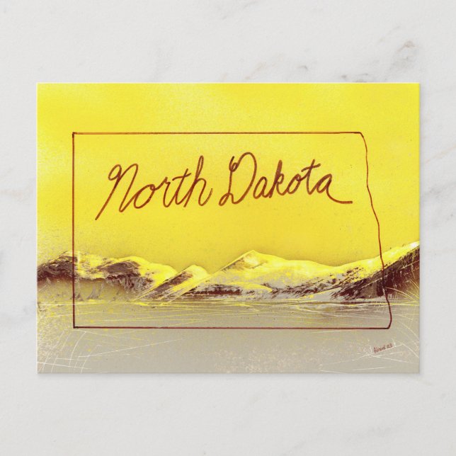 North Dakota Land Postkarte (Vorderseite)