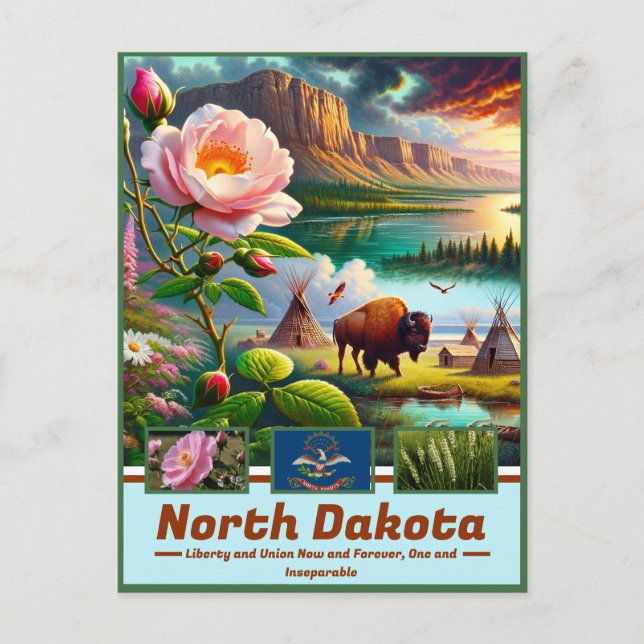 North Dakota Panorama: Landschaftliche Reise Postkarte (Vorderseite)