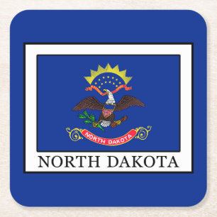 North Dakota Rechteckiger Pappuntersetzer