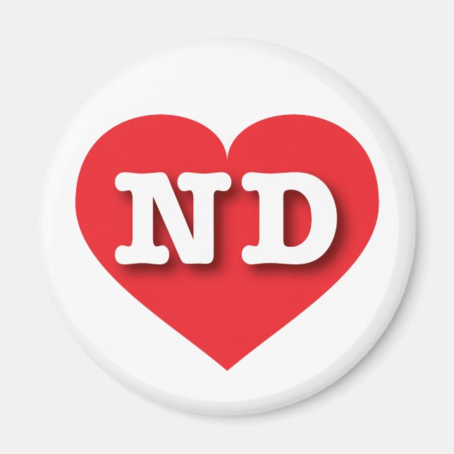 North Dakota Red Heart - I Liebe ND Magnet (Vorne)