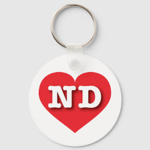 North Dakota Red Heart - I Liebe ND Schlüsselanhänger