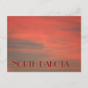 NORTH DAKOTA Red Sky Postcard Postkarte