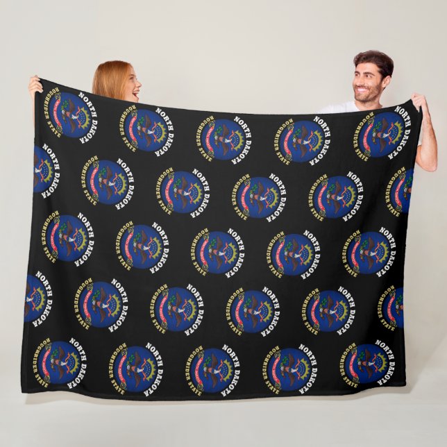 NORTH DAKOTA ROUGHRIDER STAAT FLAG FLEECEDECKE (Beispiel)