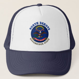 NORTH DAKOTA ROUGHRIDER STAAT FLAG TRUCKER HAT TRUCKERKAPPE