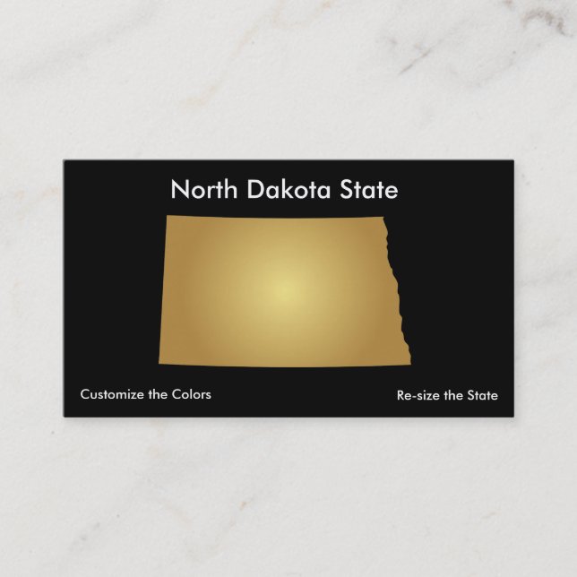 North Dakota Staat Business Card Metallic Gold Visitenkarte (Vorderseite)