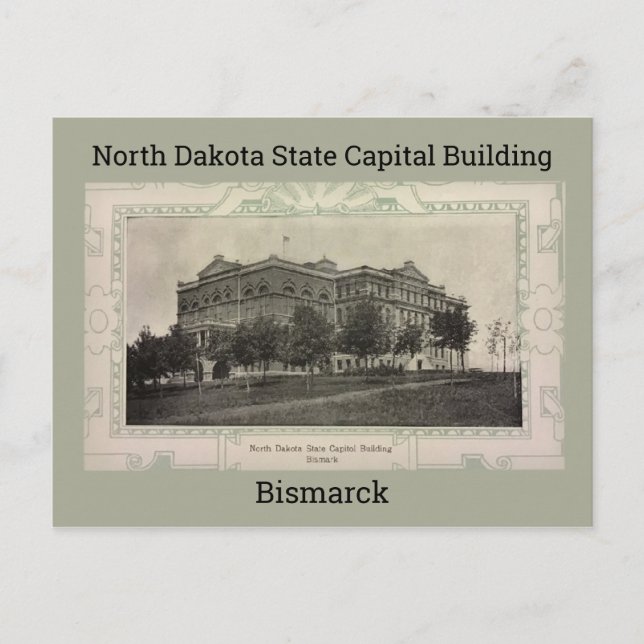 North Dakota Staat Hauptstadt Gebäude 1908 Postkarte (Vorderseite)