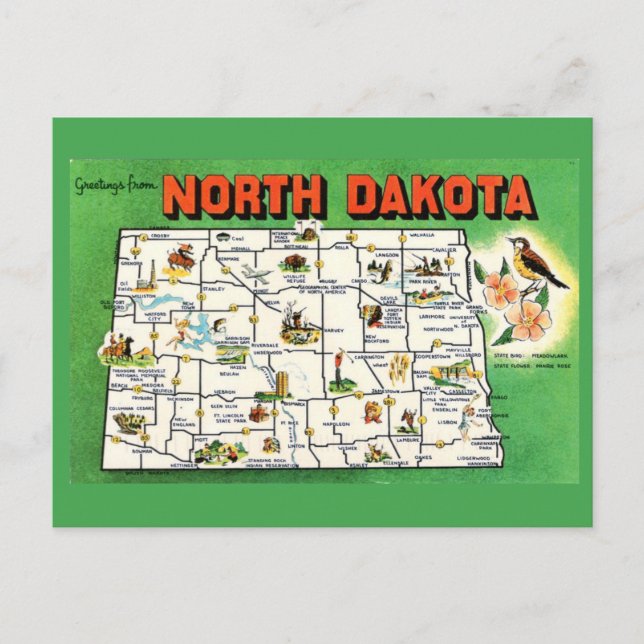 North Dakota Staat Karte (Vorderseite)