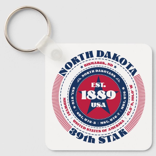 North Dakota Staat Schlüsselanhänger (Vorderseite)