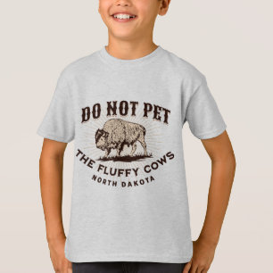 North Dakota Streicheln Sie die Fluffigen Kühe Bis T-Shirt