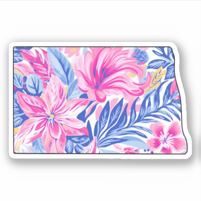 North Dakota - Summer Sticker - Lilly Inspiriert (Vorderseite)