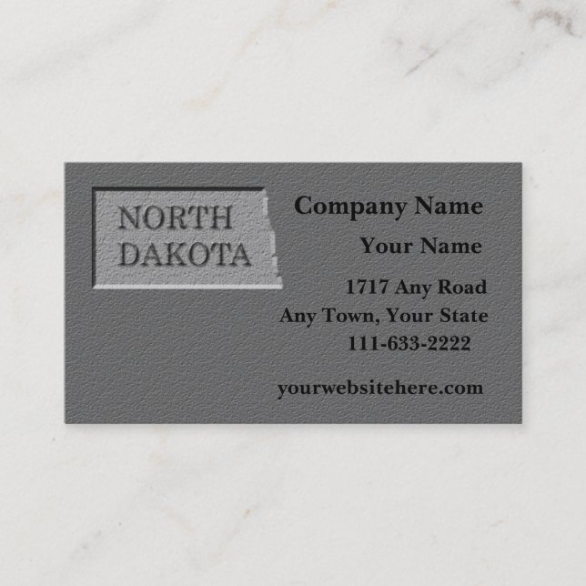 North Dakota Visitenkarte geschnitzten Stein Look (Vorderseite)