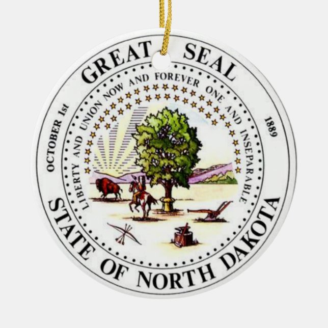 North Dakota * Weihnachtsverzierung Keramik Ornament (Vorne)