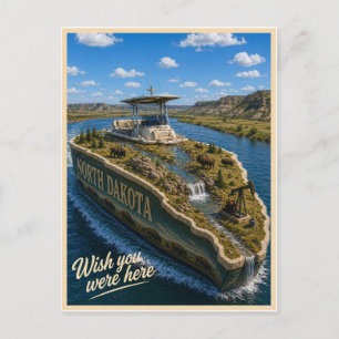 North Dakota Wish You Were Here State Serie Postkarte