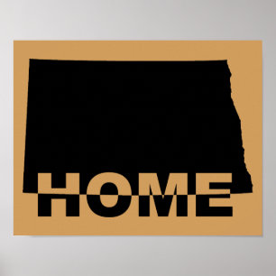 North Dakota Zuhause weg vom Staat Plakatzeichen Poster