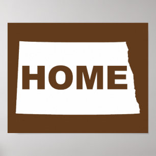 North Dakota Zuhause weg vom Staat Plakatzeichen Poster