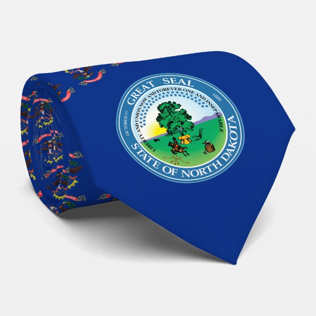 North Dakotan Flag & Siegel, North Dakota Krawatte (Gerollt)