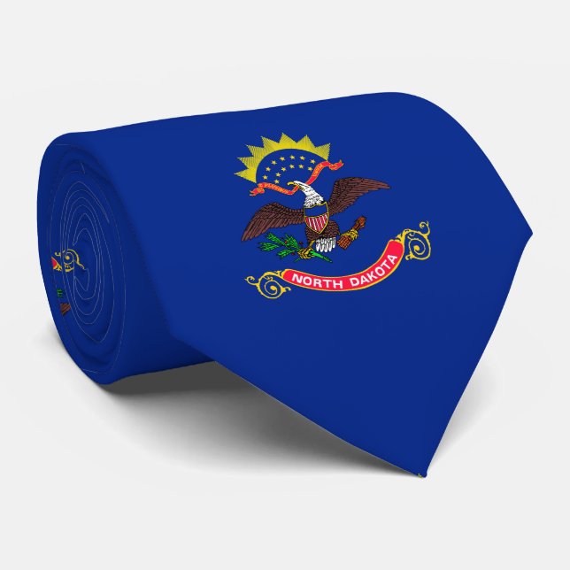 North- DakotaStaats-Flaggen-Entwurf Krawatte (Gerollt)