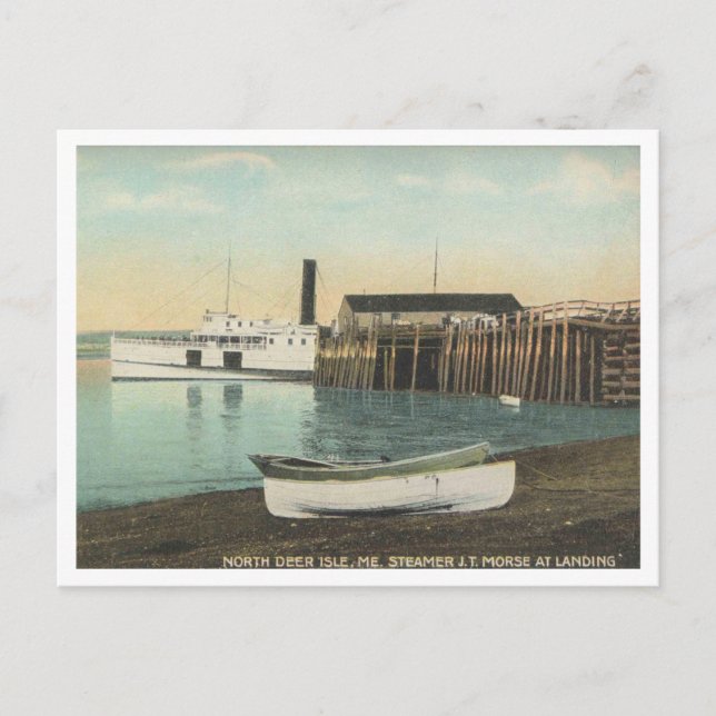 North Deer Isle Maine, Steamer at Dock, 1910 Postkarte (Vorderseite)