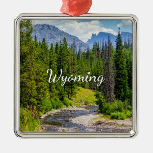 North Fork Shoshone River Premium Square Ornament Aus Metall
