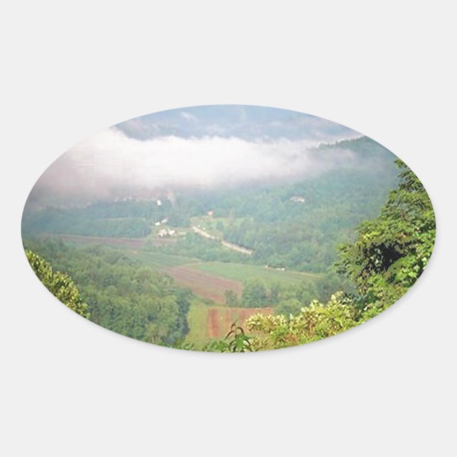 North Georgia Mountains, USA Ovaler Aufkleber (Vorderseite)