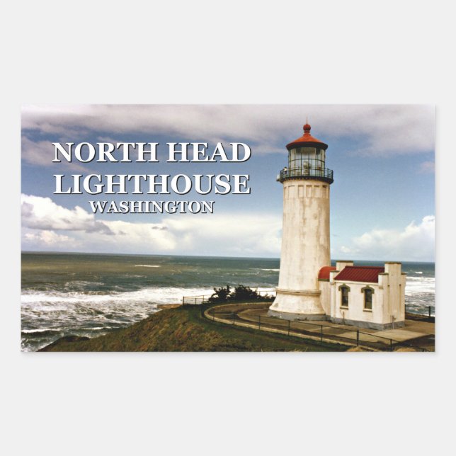 North Head Lighthouse, Washington Rechteckiger Aufkleber (Vorderseite)