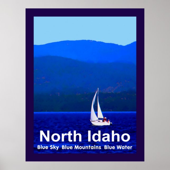 North Idaho Blue Mountains und Segelboot Poster (Vorne)