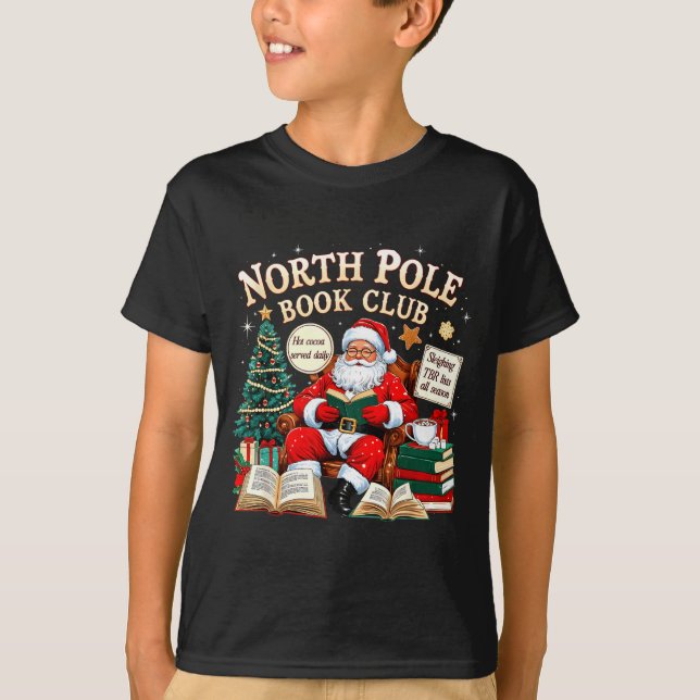 North Le Book Club Cozy Christmas Reading Gift  T-Shirt (Vorderseite)