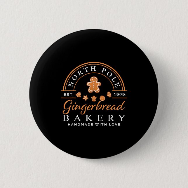 North Le Gingerbread Bakery Baking Christmas Party Button (Vorderseite)