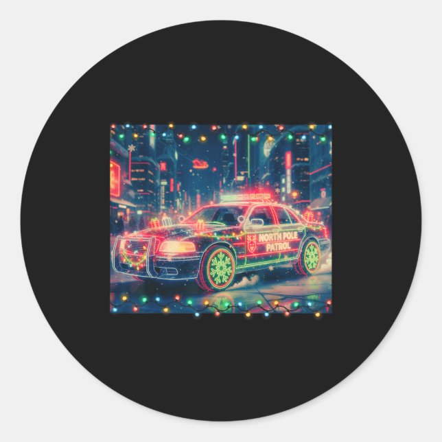 North Le Patrol Christmas Car Tee  Runder Aufkleber (Vorderseite)
