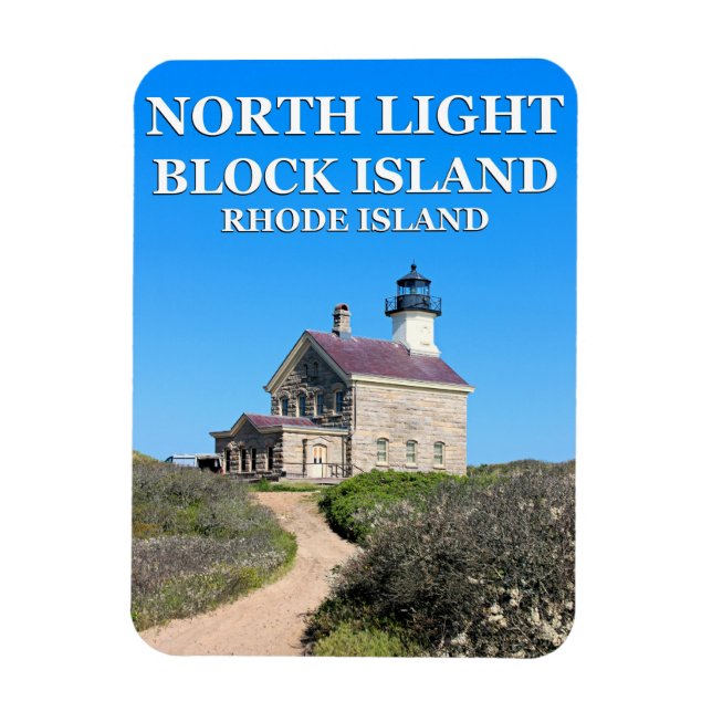 North Lighthouse, Block Island RI Flexi-Magnet Magnet (Vertikal)