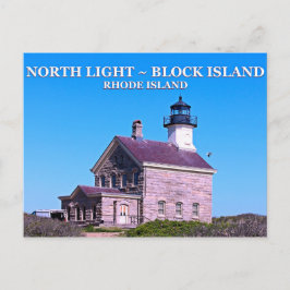 North Lighthouse, Block Island, RI Postcard Postkarte