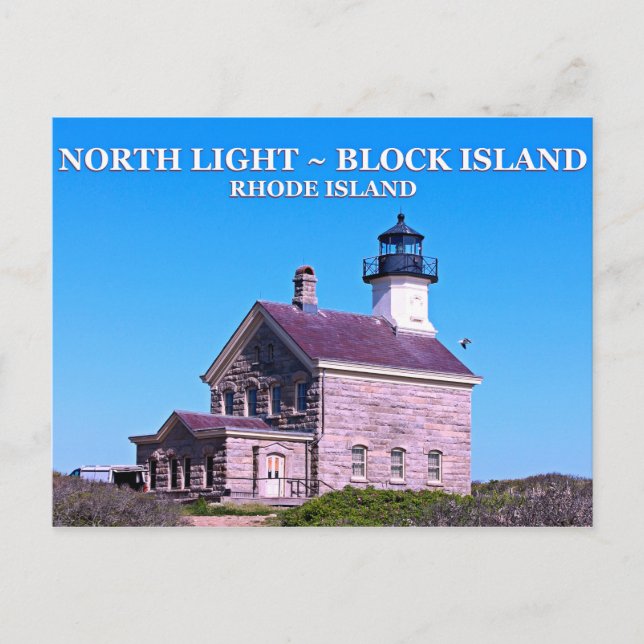 North Lighthouse, Block Island, RI Postcard Postkarte (Vorderseite)