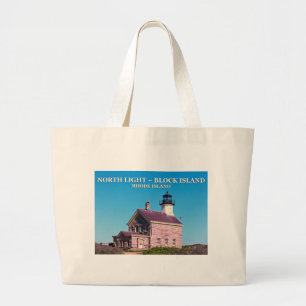 North Lighthouse, Block Island RI Tote Bag Jumbo Stoffbeutel