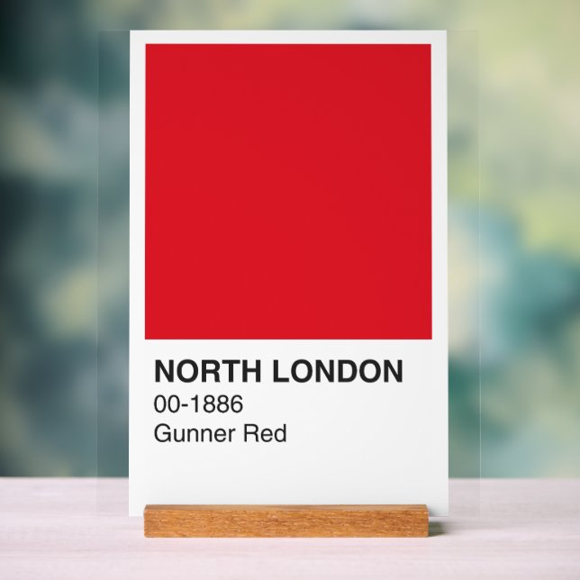 North London Gunner Red - White Background Acrylschild (Neutral)